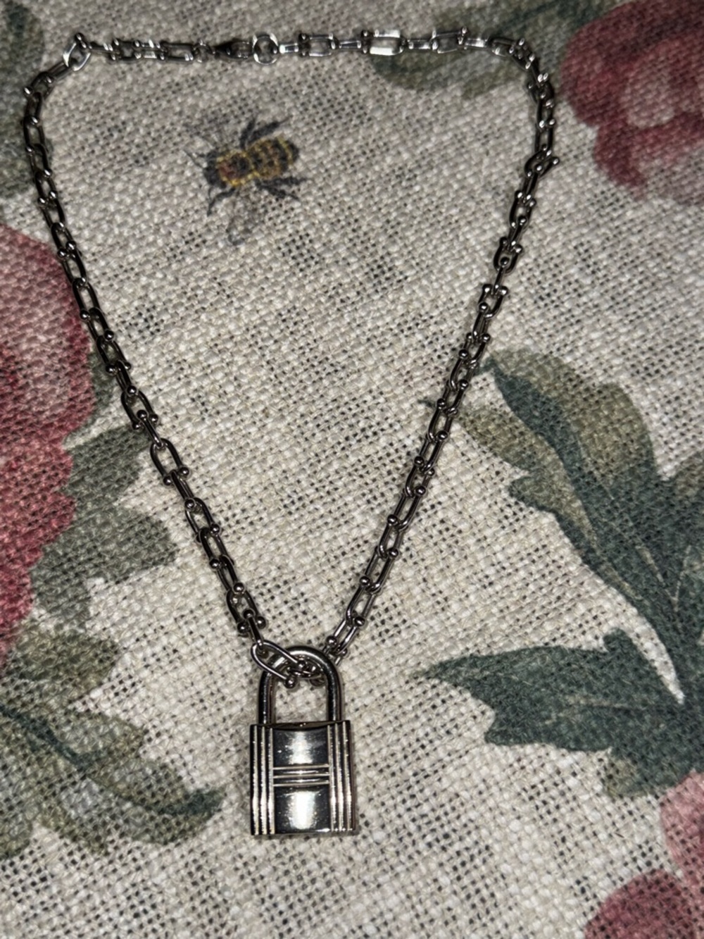 Hermes lock #100 and 925 necklace